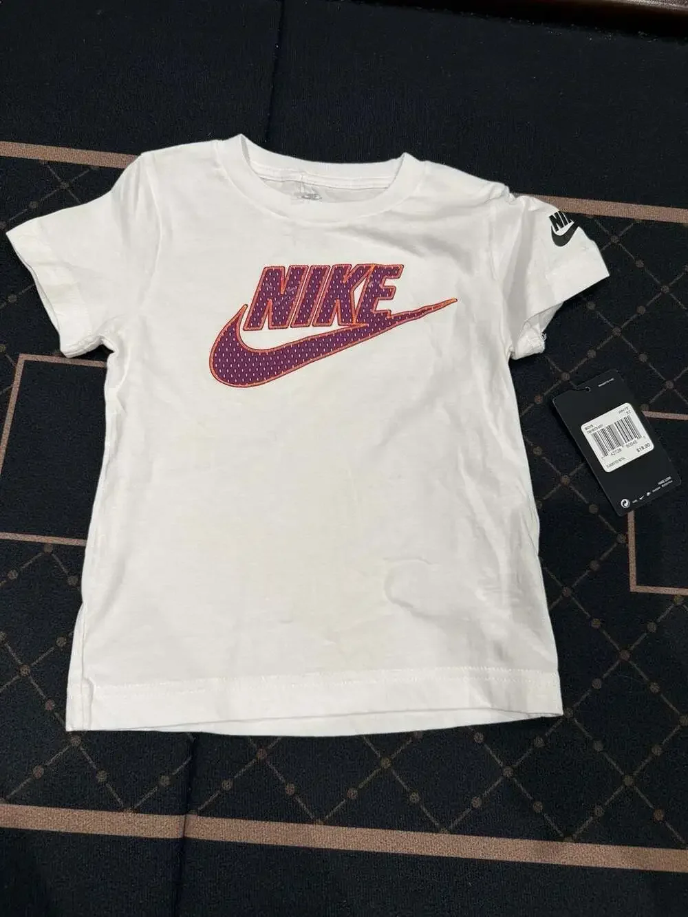 Nike Boys Faux Mesh Futura Short Sleeve Tee White 3T